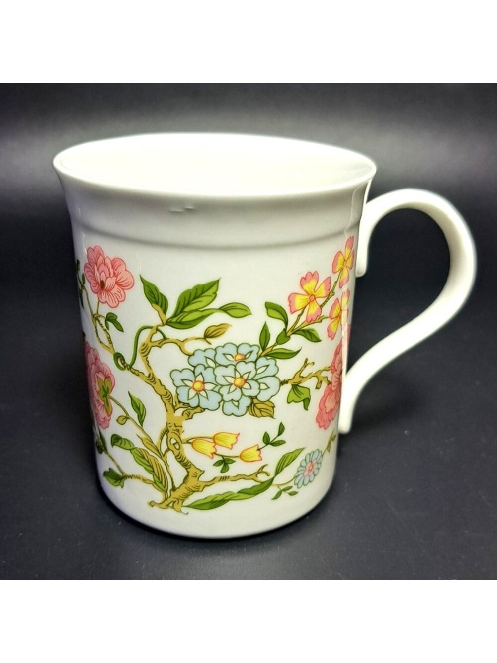 Sadler Mandarin Fine Bone China Mug Pink & Blue Floral Design England Vintage